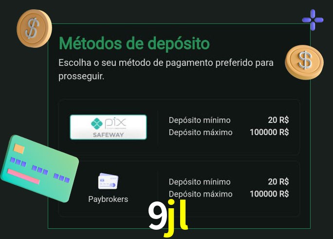 O cassino 9jl oferece uma grande variedade de métodos de pagamento